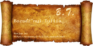 Bozsányi Tullia névjegykártya